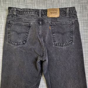 VTG Levi's 505 Jeans Orange Tab Regular Straight Faded Black Men's 38x30 SEE PIC